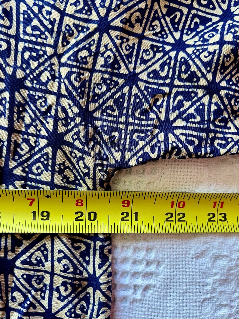 Tamba Batik Geometric Maxi Dress in Navy Blue & White Boho from Indonesia - Picture 7 of 9